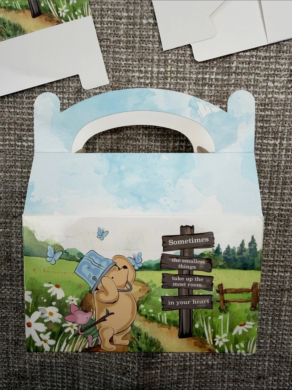 Cute Bear-Themed Blue Party Favor Box Pooh bear gifting gift boxes